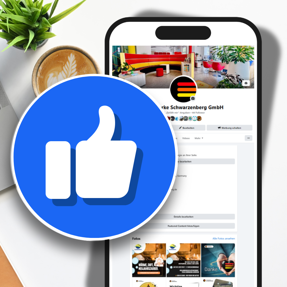 Icon von Meta (Facebook) mit Link zur Facebook-Seite der Stadtwerke Schwarzenberg